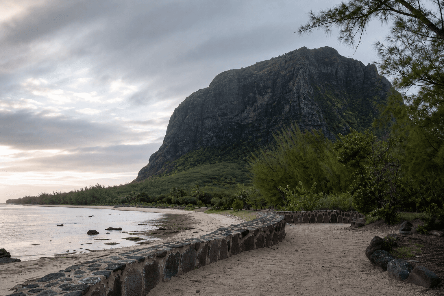 Illustrated view of the Le Morne cultural landscape