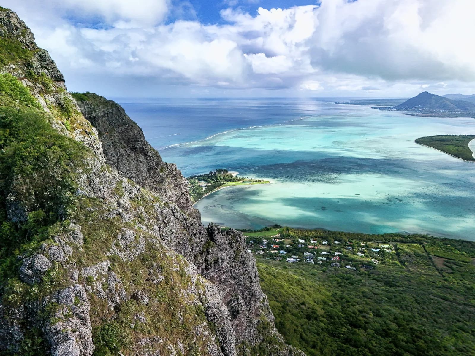 View over the lagoon from the slopes of Le Morne